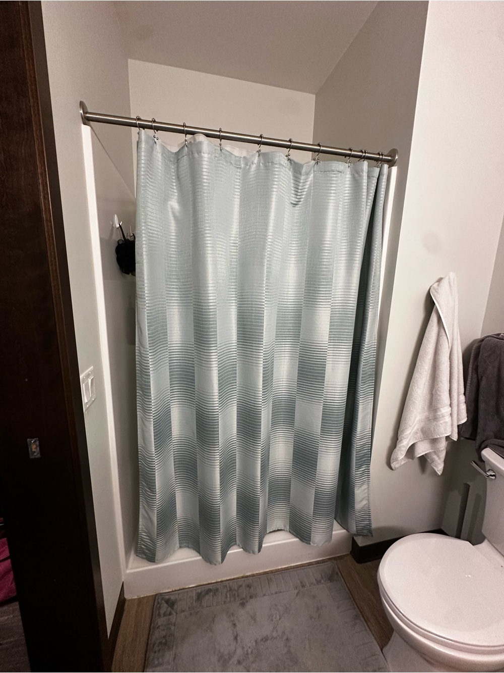 Light Teal Stripe Shower Curtain - Home Bath